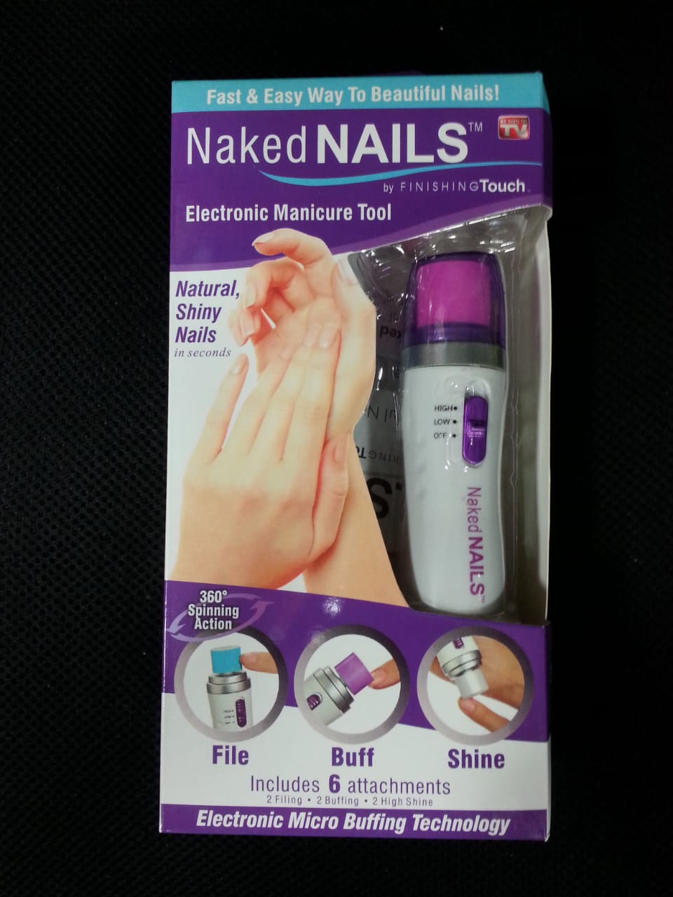 NAKED Nails Electronic Manicure Tool – Nail File, Buffer & Shine System