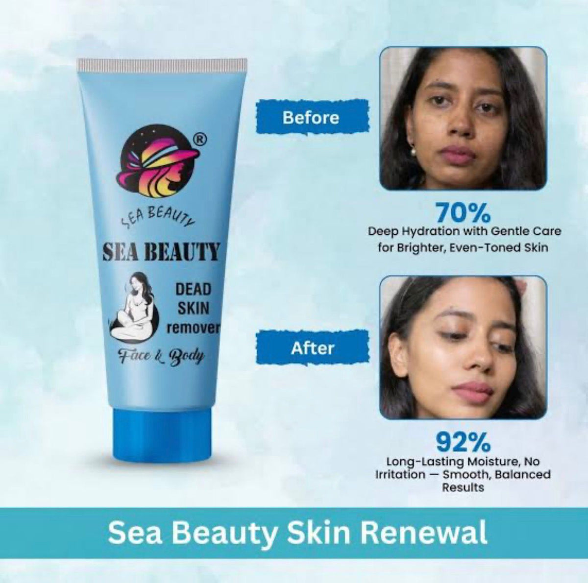 Sea Beauty Dead Skin Remover Gel for Face & Body – Exfoliating Peeling Gel