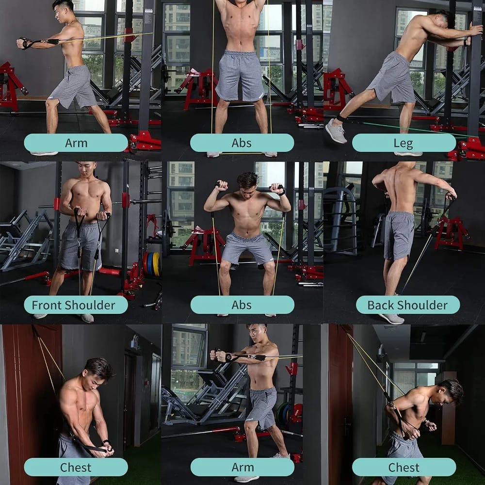 11-in-1 Natural Latex Resistance Bands Set – Portable Strength Training Exercise Kit