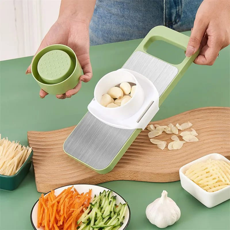 5-in-1 Manual Food Grater & Vegetable Slicer – Stainless Steel Blades