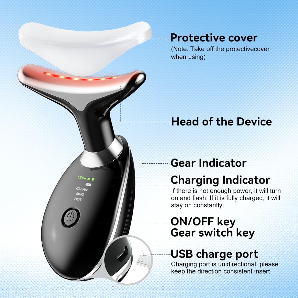 Rechargeable Electric Face Massager with 3 Modes & 45°C Warmth – Anti-Wrinkle Facial Beauty Device