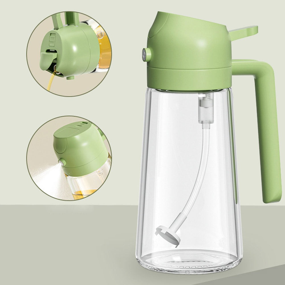 2-in-1 Oil Sprayer & Pourer Bottle 500ml – Cooking Oil Dispenser