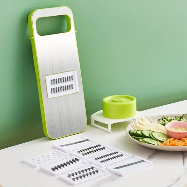 5-in-1 Manual Food Grater & Vegetable Slicer – Stainless Steel Blades