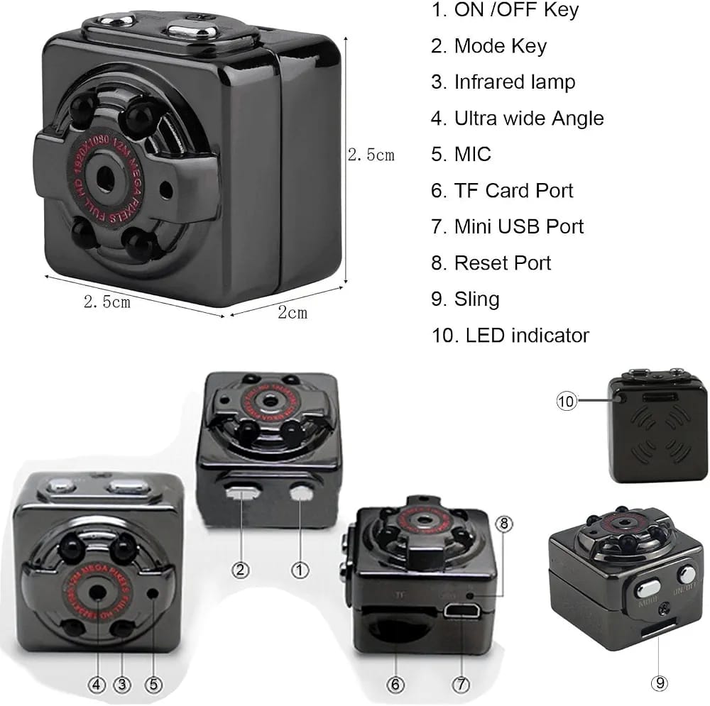 SQ8 Mini 1080P Full HD Mini Camera – Rechargeable Video Recorder