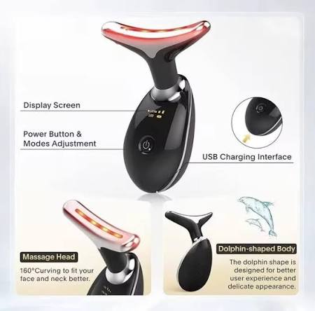 Rechargeable Electric Face Massager with 3 Modes & 45°C Warmth – Anti-Wrinkle Facial Beauty Device