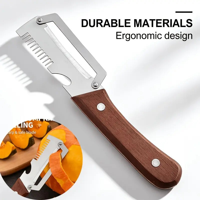 3-in-1 Stainless Steel Peeler Knife – Multifunctional Kitchen Tool