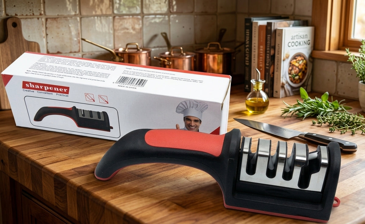 Professional 3-Stage Kitchen Knife Sharpener – Tungsten, Diamond & Ceramic