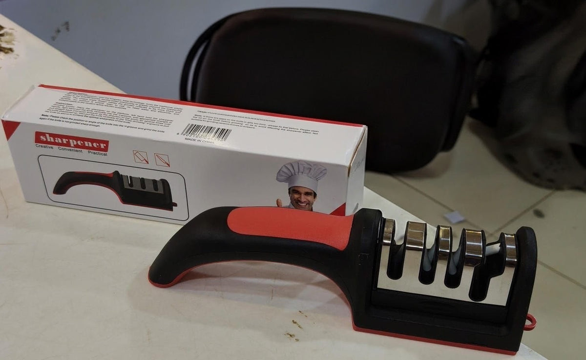 Professional 3-Stage Kitchen Knife Sharpener – Tungsten, Diamond & Ceramic