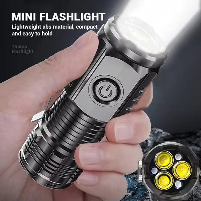 Bright Mini LED Flashlight with 3 LEDs – Portable Pocket Torch
