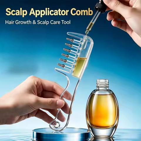 Scalp Massage Comb with Rolling Balls | Hair Oil & Serum Applicator
